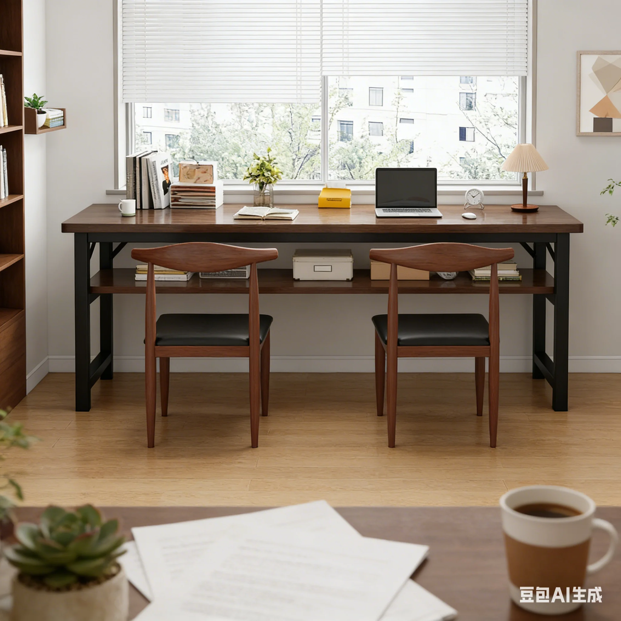 Office Furniture Rental - AOLIVIYA Mesa Moderna Simples Dupla para