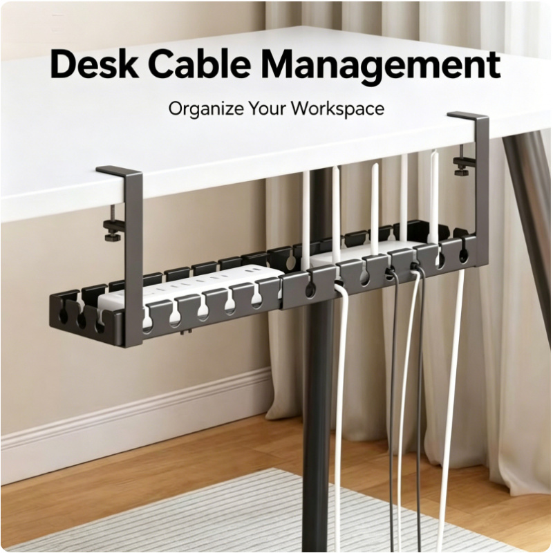 Cable Tray Under Desk - Suporte de Armazenamento Telescópico para Abaixo
