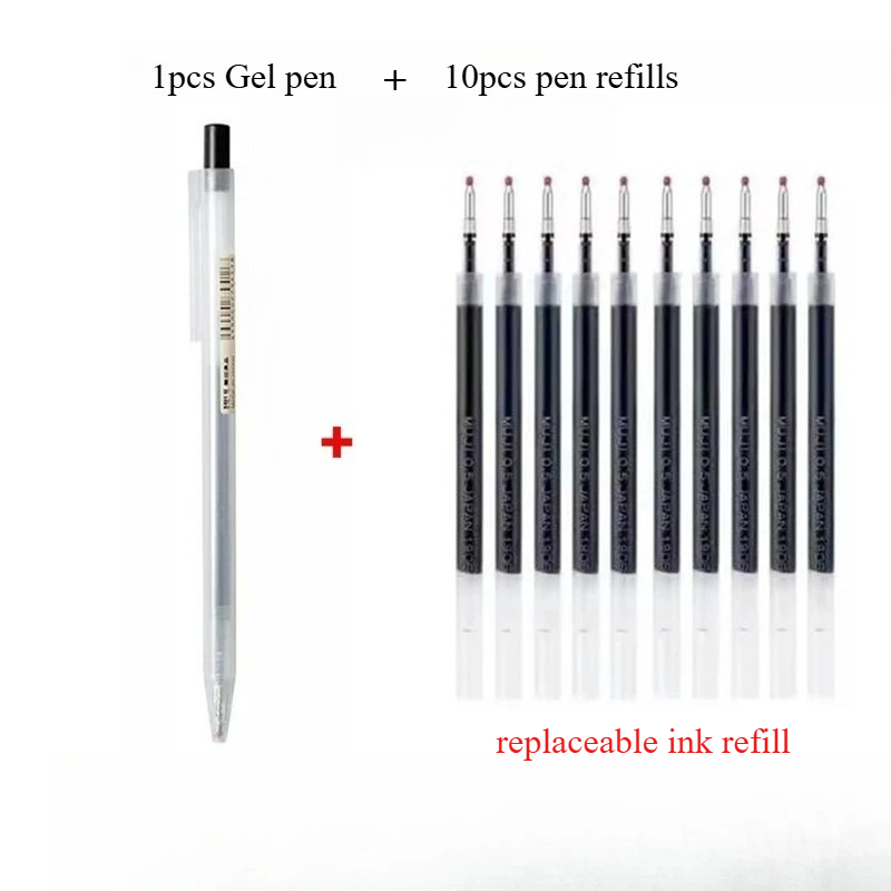 Muji Stationery Gel Pen - 10 unidades de recargas para caneta