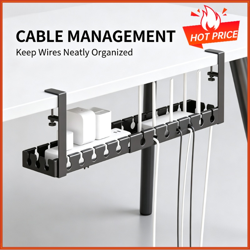 Cable Tray Under Desk - Suporte de Armazenamento Telescópico para Abaixo