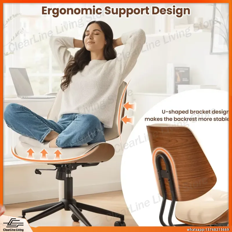 Task Chair Mid Back - Cadeira de Escritório Moderna em Couro