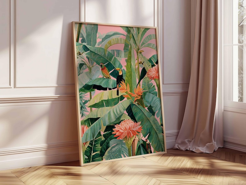 1 pôster retrô tropical em tel - Office Furniture Loft avaliação e preço