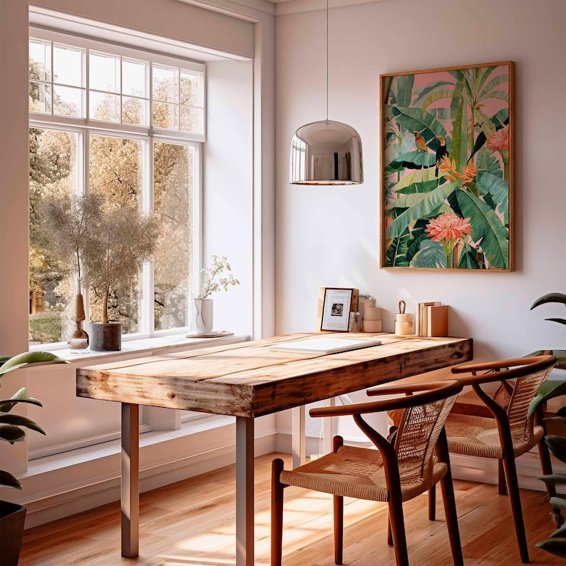 1 pôster retrô tropical em tel - Office Furniture Loft avaliação e preço