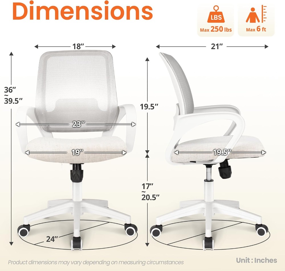 Cadeira de Escritório Ergonômi - Task Chair Mid Back avaliação e preço